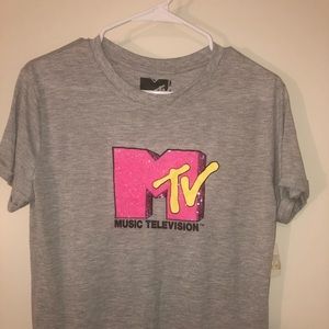 Sequin MTV logo T-Shirt
